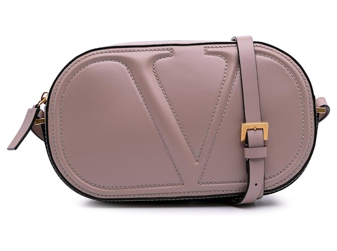 Valentino Pink Leather VLogo Walk Crossbody Pony-style