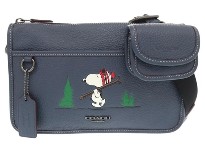 Coach x PEANUTS Snoopy Mini Leather Shoulder Bag Navy blue