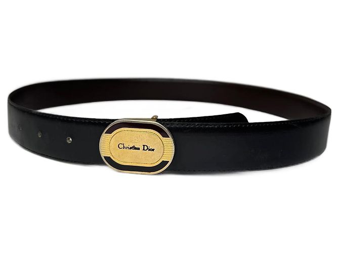 Vintage Dior Leather belt black brown ref.2325549 - Joli Closet display picture 2