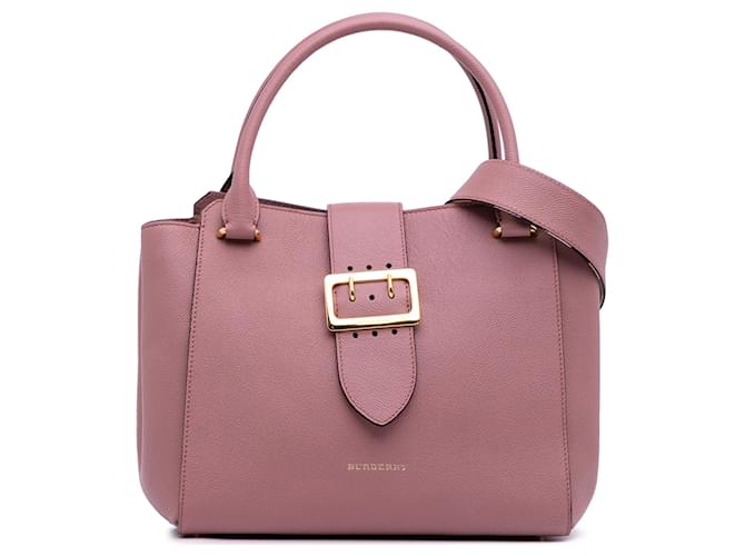 Burberry Pink Small Grained Leather Buckle Tote Pony-style - Main Image
