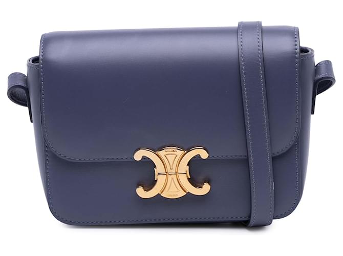 CELINE｜CROSSBAGS (TEEN TRIOMPHE BAG IN SHINY CALFSKIN ( Celine Triomph Teen Black Shiny Calfskin Bag – REDELUXE