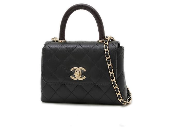 Chanel Coco Handle Extra Mini Shoulder Bag Brown Black ref