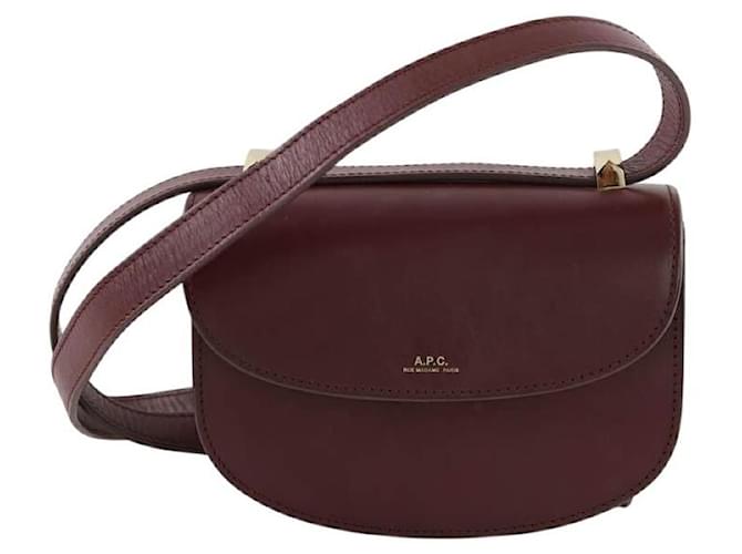 Apc Geneve Shoulder Bag Apc Geneva Leather Shoulder Bag Dark Red