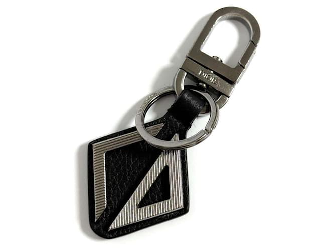 Christian Dior Men's Key Holder Ring CD Diamond D-Touch Leather
