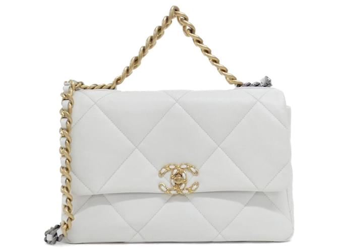 Sac à épaule Chanel 19 AS1161 Cuir Blanc Joli Closet