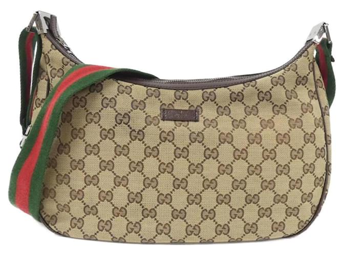 Gucci 122790 F4F5R Shoulder Bag Beige Dark brown Cloth ref.2339666