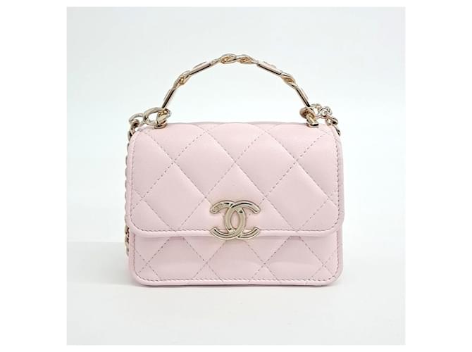 ショルダーバッグ・ポシェット × ヴィンテージ(中古) Chanel Lambskin Coco Top Handle Mini Crossbody Bag AP2758 Chanel Lambskin Coco Top Handle Mini Chain Cross Bag Ap2758