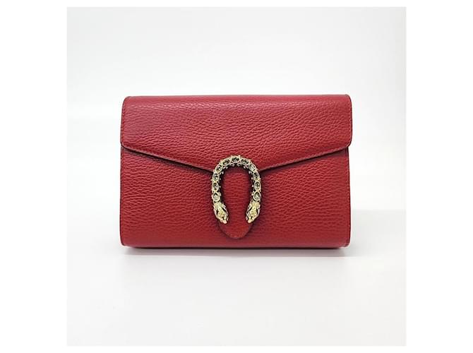 Gucci Dionysus Mini Chain Bag (401231) Red Leather