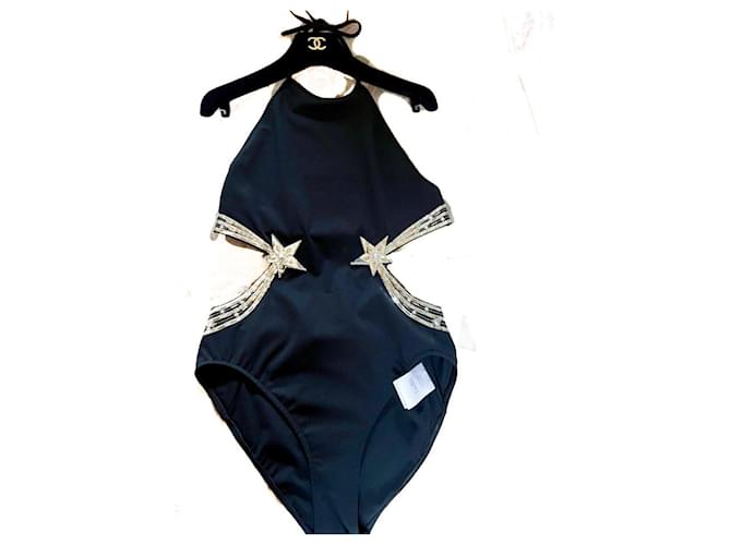 【CHANEL】SwimSuit 水着 38 BLACK One-piece swimsuit Chanel Black size 38 FR in Polyester