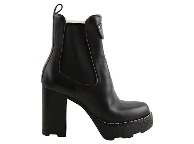 Louis Vuitton Boots en cuir Noir Joli Closet