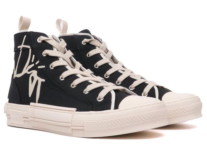 DIOR - B23 high Dior x Cactus jack sneakers in black canvas (T42 
