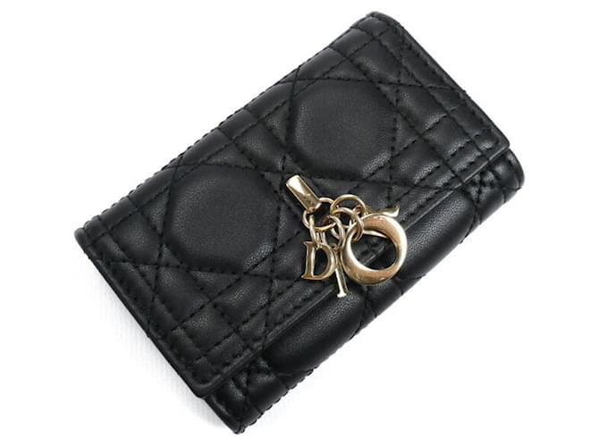 Christian Dior My Aster Key Case in Black Leather ref