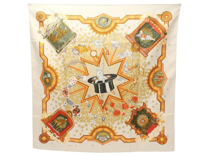 Hermès Carré 90 LA MAGIE Silk Scarf Multiple colors Beige ref
