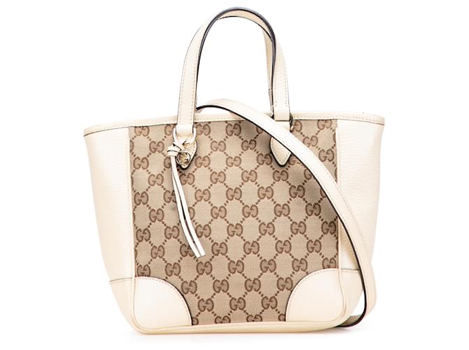 Gucci （グッチ）★ Gucci GG Canvas Bree Satchel Brown Brown Gucci Small GG Canvas Bree Satchel | Designer Revival