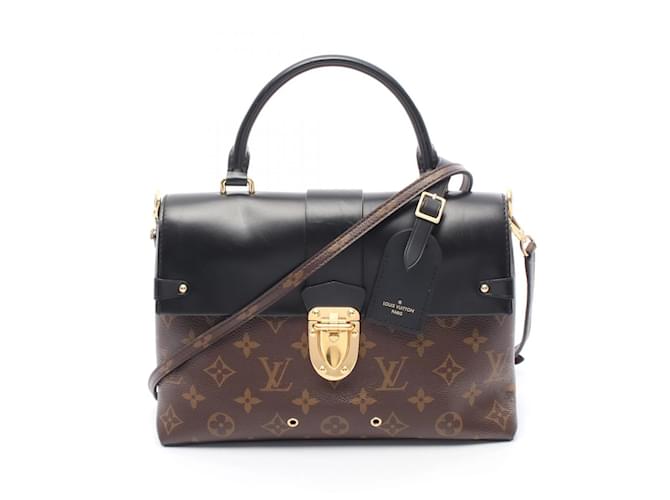 Louis Vuitton One-Handle Flap Bag MM Brown Black Monogram Cloth - Main Image