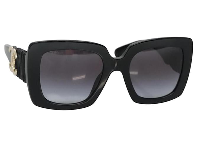 CHANEL COCO Mark Sunglasses plastic Black CC Auth yk18714V