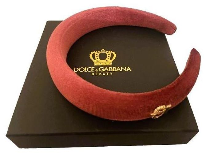 Splendid DOLCE & GABBANA headband dark pink-burgundy velvet  display picture 1