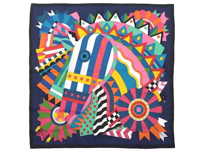 HERMES CHEVAL DE FETE スカーフ 90cm HERMES Cheval de Fete Scarf 90x90cm Silk New Luxury Bandana