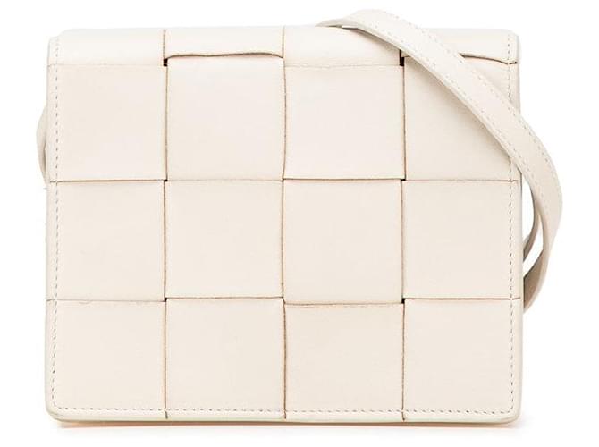 Bottega Veneta Cassette Leather Shoulder Bag White Eggshell ref