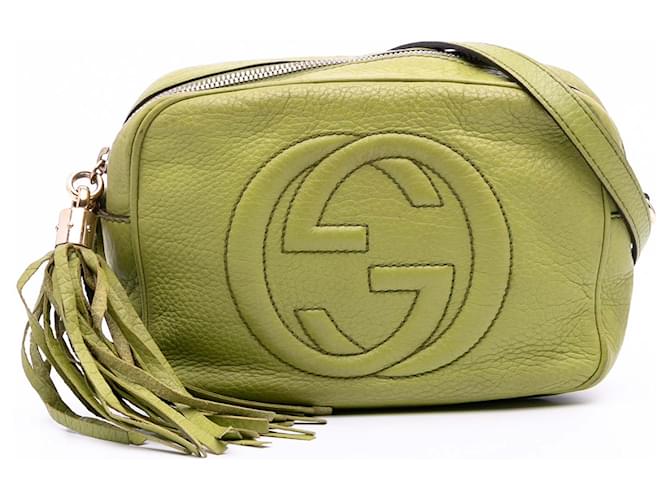 Gucci Green Leather Soho Disco Crossbody Golden Pony-style