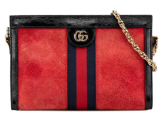 Red Gucci Ophidia Suede Gucci Ophidia Red Suede Black Leather