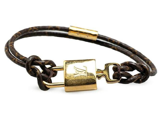 Louis Vuitton LV Padlock Monogram Bracelet Brown Cloth