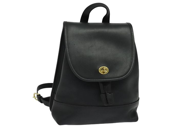 Coach Backpack Leather Black Gold Auth 132125 Golden ref  display picture 3