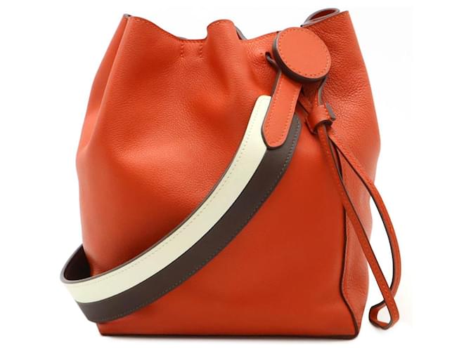 Hermès Hermes Evercolor Licol 17 Shoulder Bag Red Leather Pony