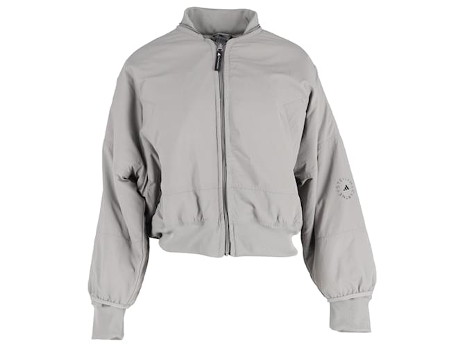 STELLA McCARTNEY ブルゾン 38 グレー サテン ジャケット Stella Mc Cartney Stella McCartney for Adidas Bomber Jacket in