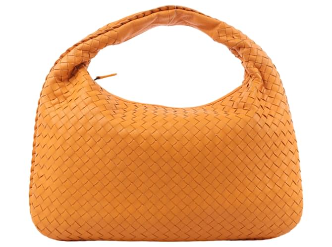 Bottega Veneta Intrecciato Hobo Leather Shoulder Bag in Orange ref