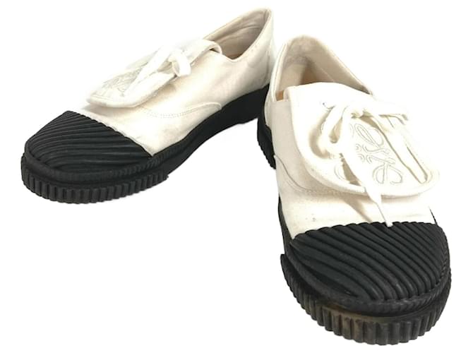 Loewe Anagram Two-Tone Canvas/Rubber Sneakers Black White ref