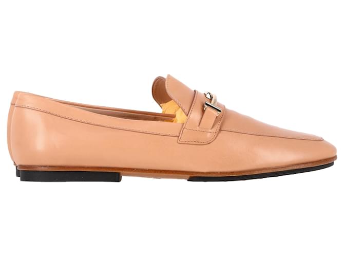 Mocassins Double-T Tod's en cuir beige Joli Closet