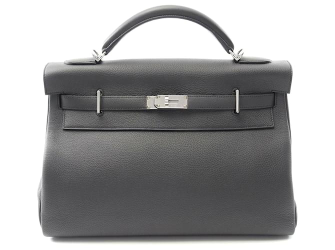 Hermès Hermes Maxi Kelly 42 Leather Handbag Grey Pony-style