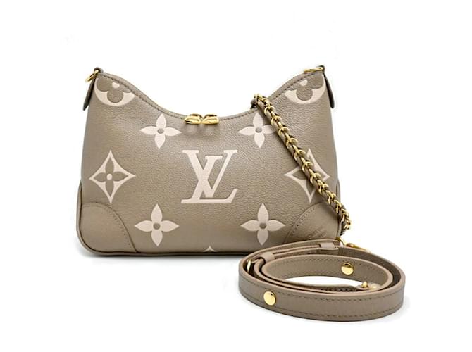 Louis Vuitton Boulogne PM Shoulder Bag Grey Cream Leather Cloth