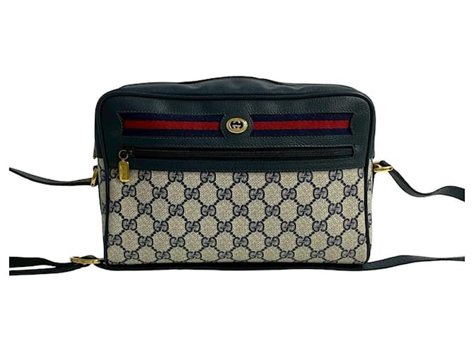 バッグ GUCCI Vintage Sherry Shoulder Bag Vintage GUCCI Shoulder Bag GG Canvas Leather Sherry Line Web