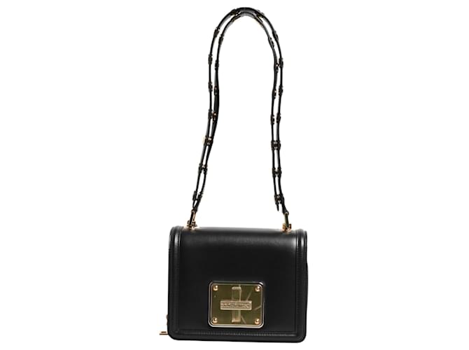 Dolce Gabbana Sac à bandoulière en cuir clouté Lola Black Joy