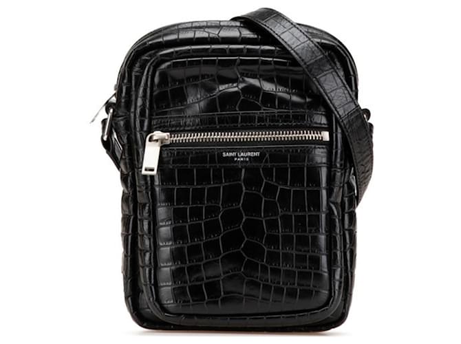 Schultertasche aus Leder mit Krokodilprägung Saint Laurent Cid