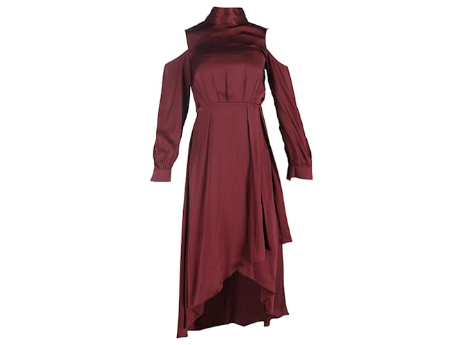 strapless open back dress Jolie Moi Airene Cap Sleeve Maxi Dress, Cabernet Red – Jolie Moi Retail main image 0
