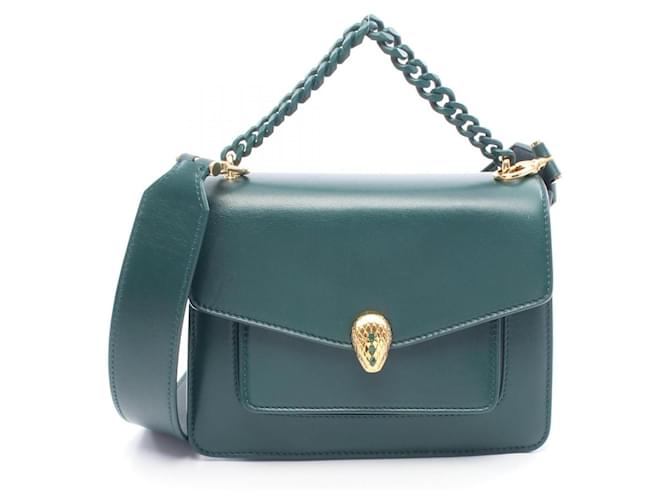 Bulgari Sac en cuir BVLGARI Serpenti Forever en Vert ref