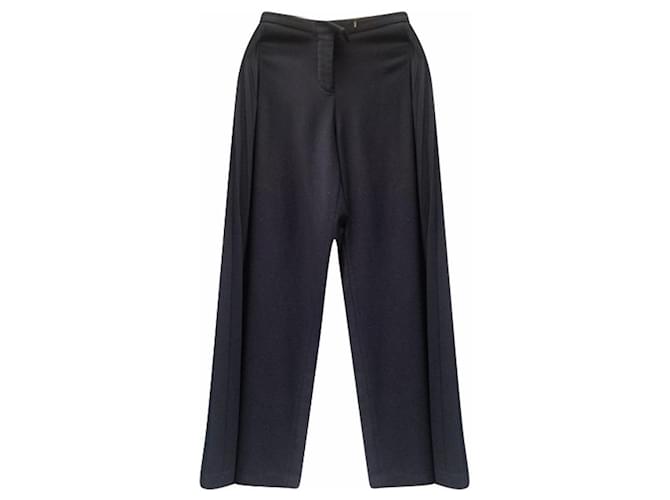 2000 Alexander McQueen black pleated palazzo pants Wool ref