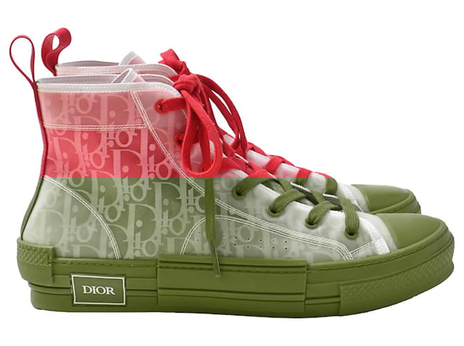 Dior B23 High Top Sneakers in Red PVC Plastic Joli