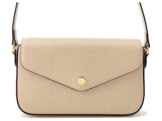 Gucci GG Super Mini Shoulder Bag Beige Leather ref.JC2458119 (Sold