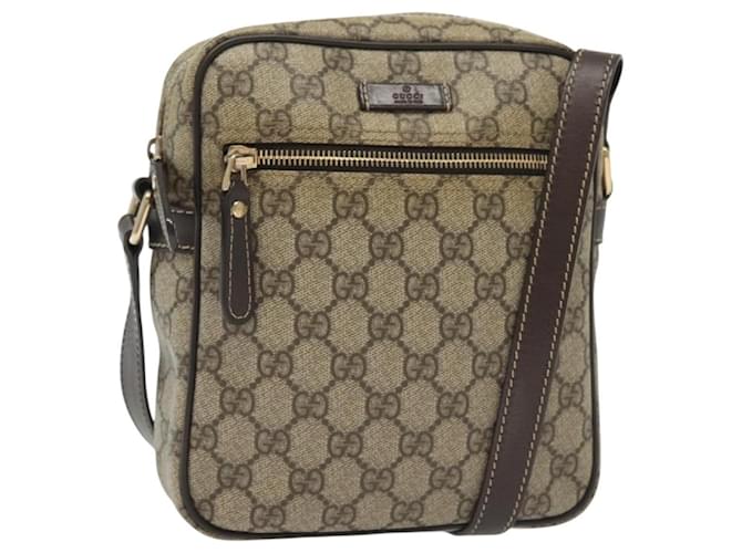 GUCCI GG Supreme Shoulder Bag PVC Beige Gold 233268 Auth yk19303