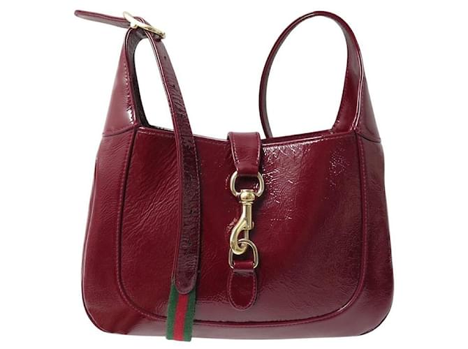 NEUF SAC A MAIN GUCCI JACKIE 1961 SMALL 810232 EN CUIR VERNI - Main Image