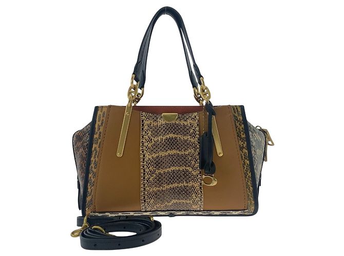 Coach Leather Python Shoulder Bag 2WAY Brown ref.2467380 - Joli Closet