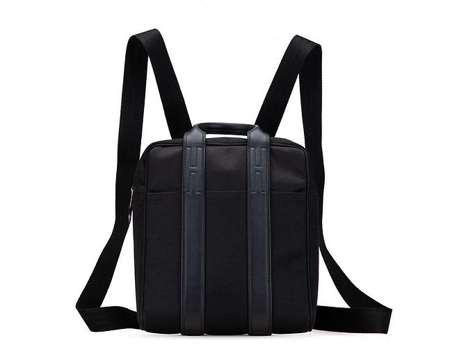 Hermès Hermes Acapulco Toile Chevron Backpack Black Cotton  display picture 3