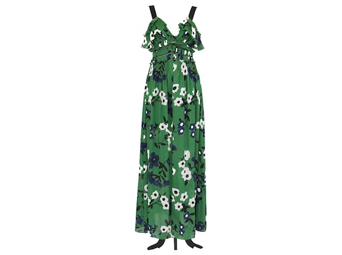 self portrait off shoulder floral printed dress Self Portrait Off Shoulder Black Floral Printed Midi/Maxi Dress- Size US 0