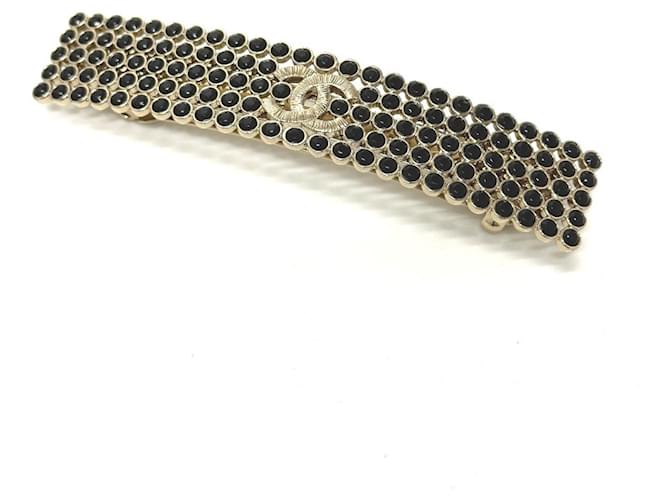 Chanel Black Lucite Barrette with Crystals 2007