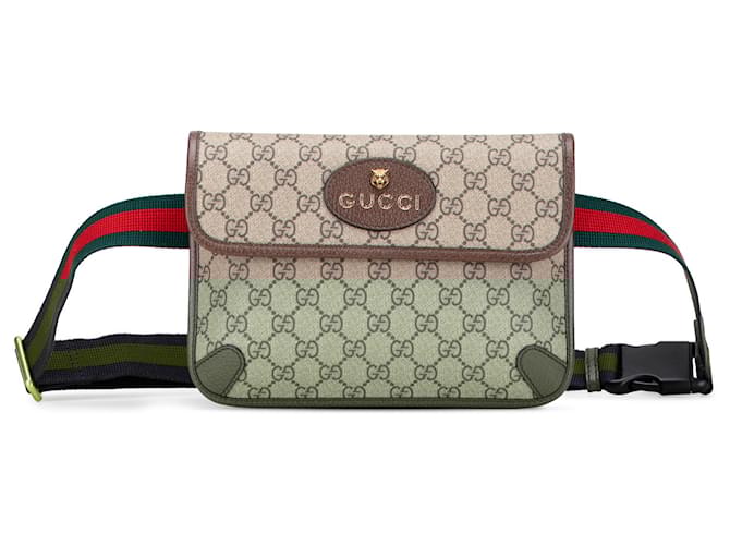 Marsupio Gucci GG Supreme Web Neo Vintage Marrone Beige Pelle Tela