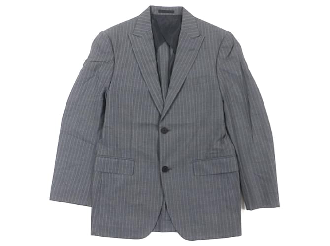 Burberry Black Label Super 100S Wool Jacket Brown Grey Polyester